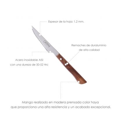 Cuchillo de mesa mango madera