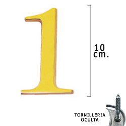 numero puerta laton 10 cm