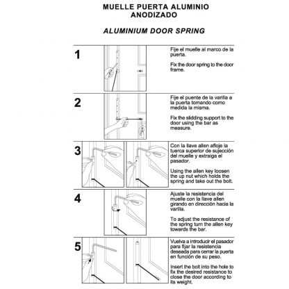 Muelle puerta instrucciones instalación